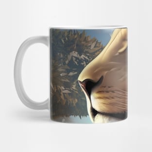 Awesome lion in the sunset Mug